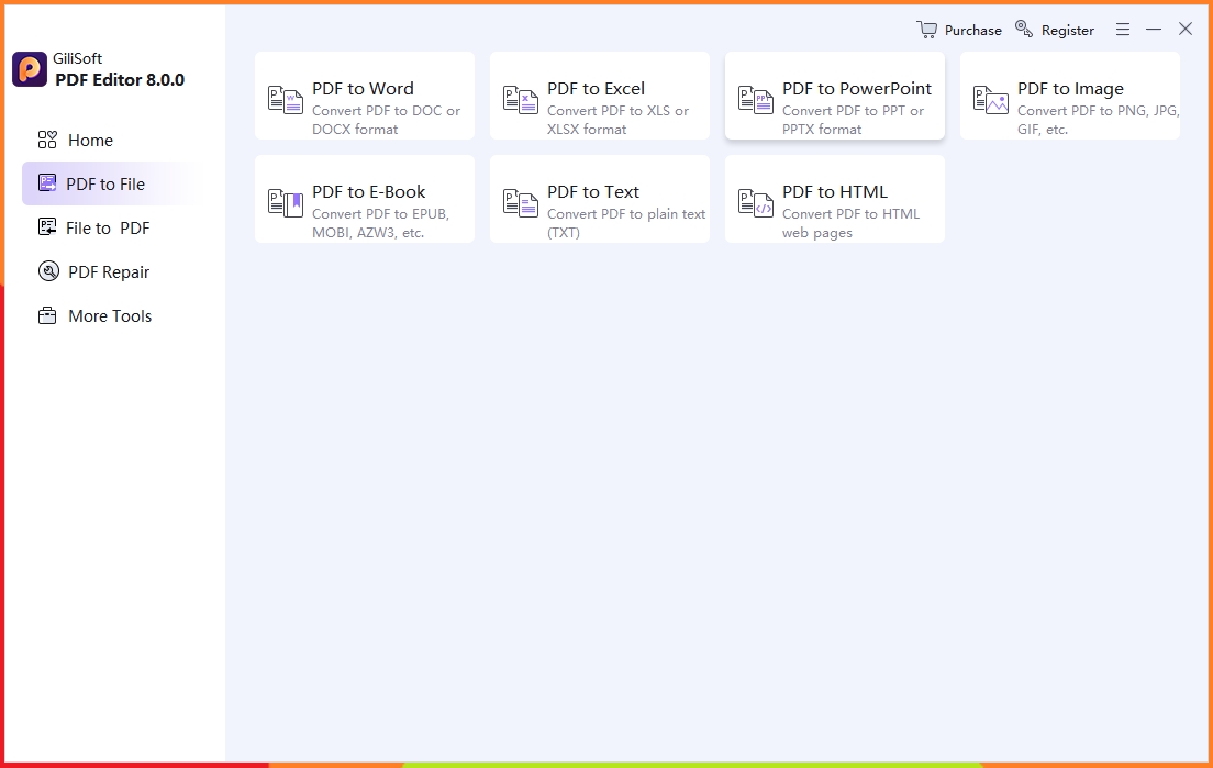PDF Editor conversion and export tools