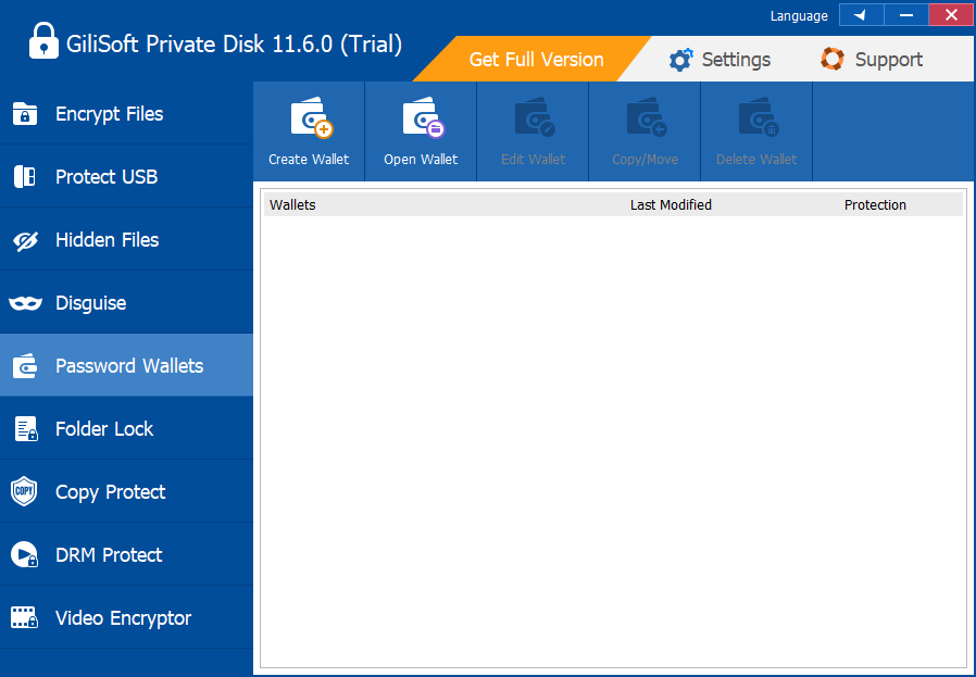 Private Disk Password Wallets workspace