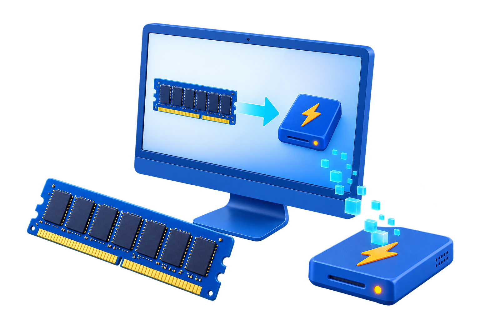 GiliSoft RAM Disk uses system memory to create a fast virtual Windows drive