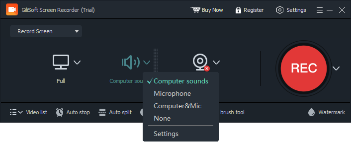 Choose system sound and microphone sources