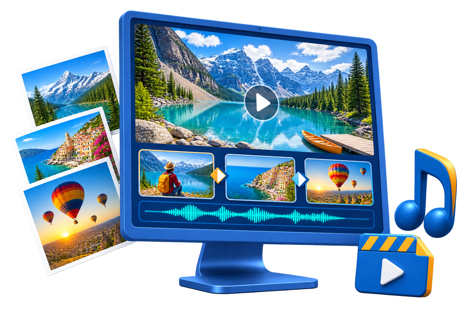 GiliSoft Slideshow Maker combines photos, transitions, and music into a video
