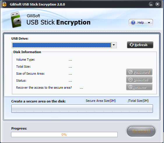 Click to view GiliSoft USB Stick Encryption 3.5.3 screenshot