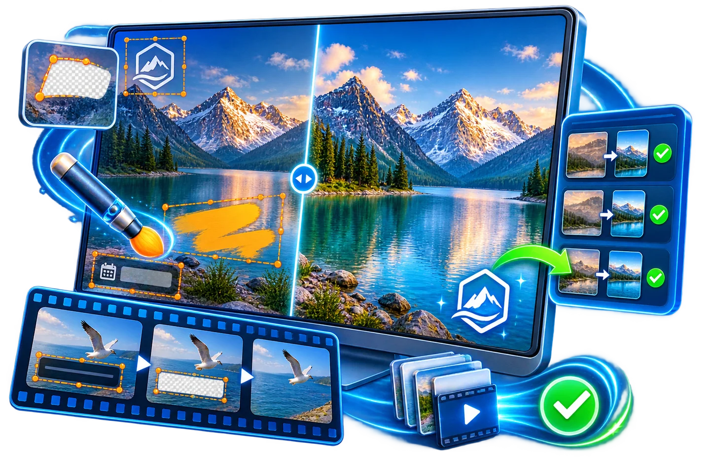 GiliSoft ClipMark removes video overlays and adds watermarks, picture-in-picture video, and subtitles