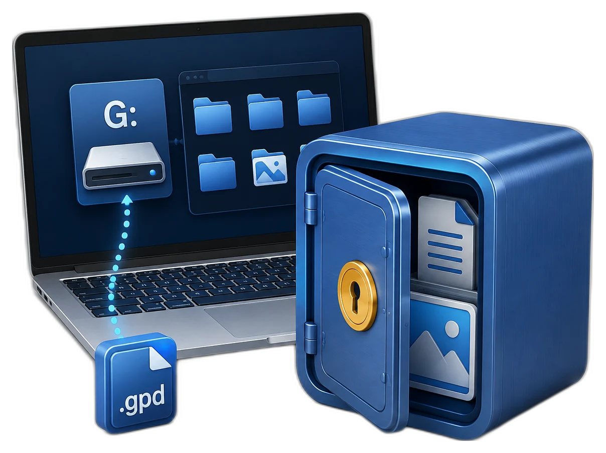 GiliSoft Private Disk creates an encrypted private file vault on Windows