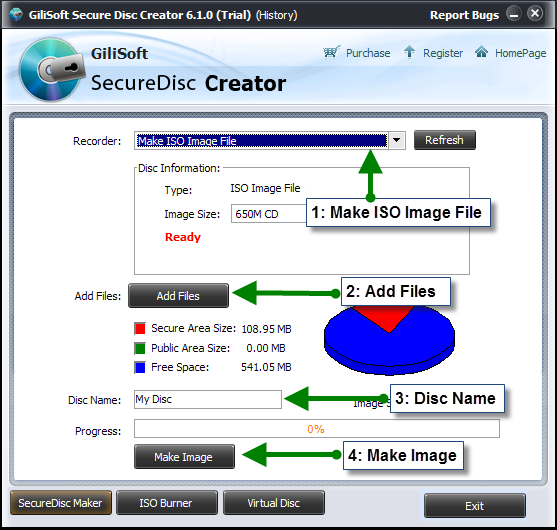Secure Disc Creator ISO creation