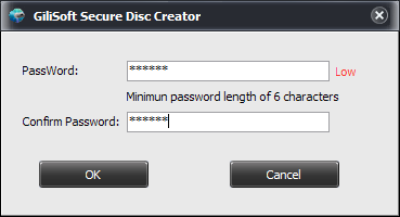 Set and confirm a password for a protected CD or DVD
